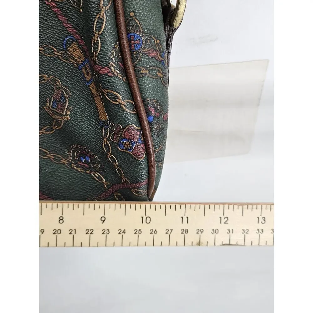 Vittoria Brown Leather Crossbody Bag Vintage Paisley Pattern Boho Classic